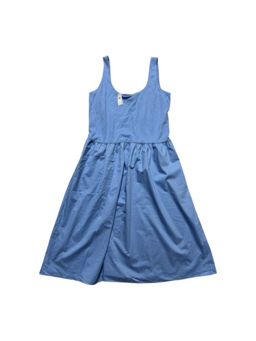 Old Navy 2X Blue Sleeveless Midi Maxi Dress NWT Plus Size Cotton Blend
